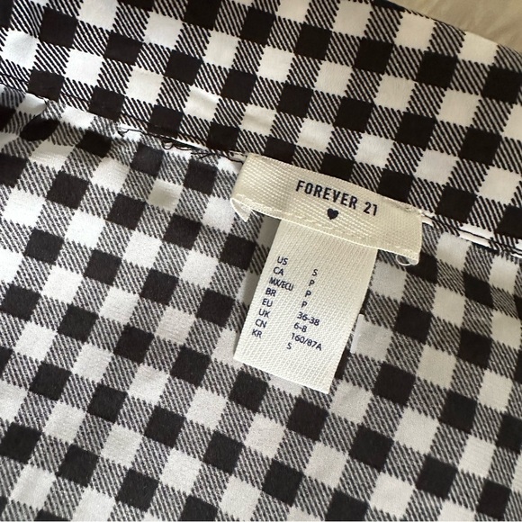 Forever 21 Black and White Gingham Button Down Pajama Set - Picture 8 of 8
